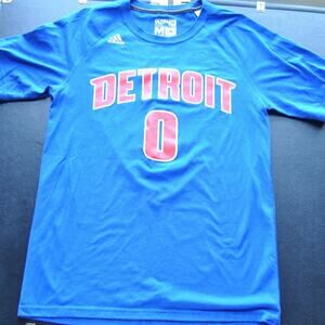 Detroit Pistons Drummond Adidas NBA Short Sleeve Shirt Medium